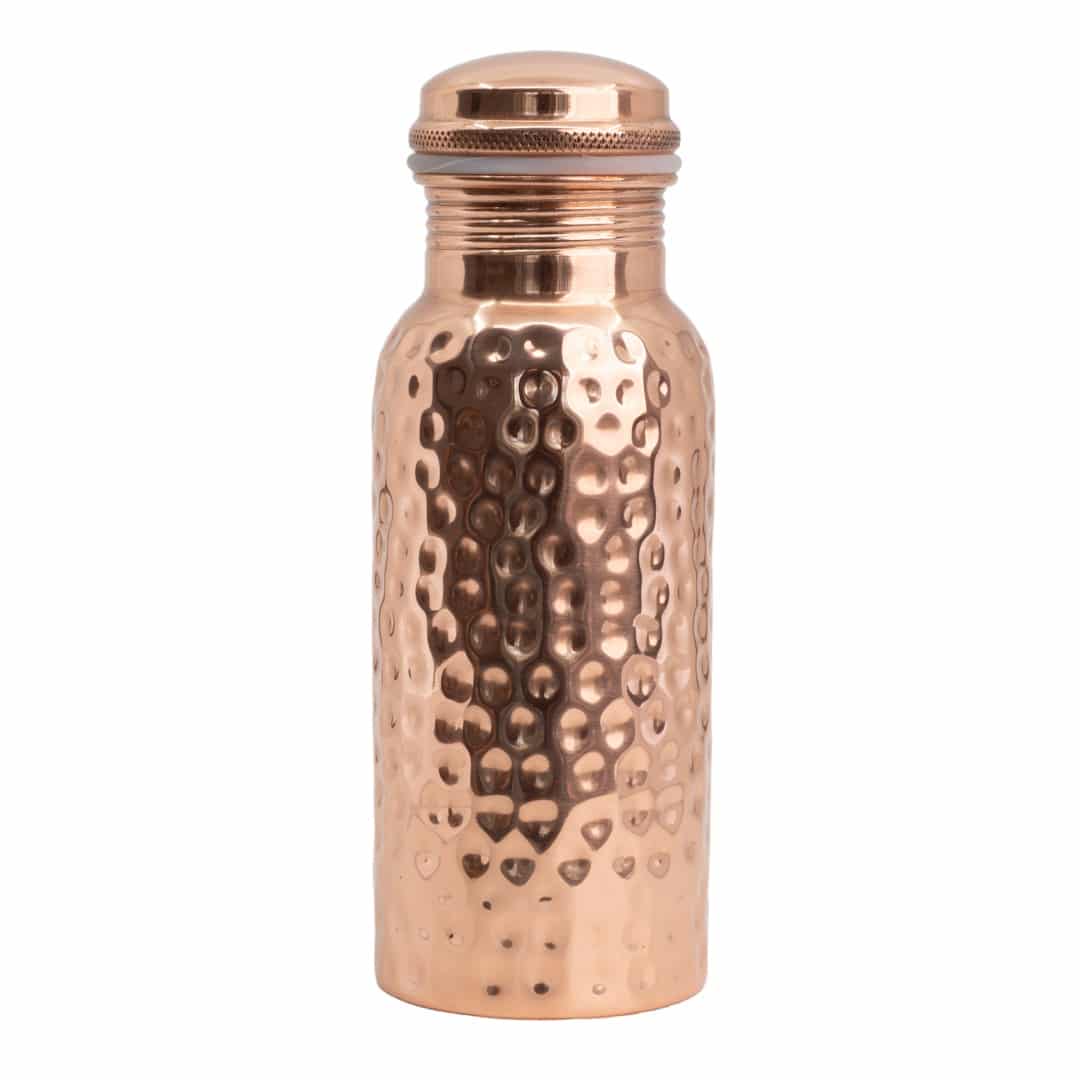 Spiru Kupfer Wasserflasche Blume des Lebens gehämmert - 500 ml