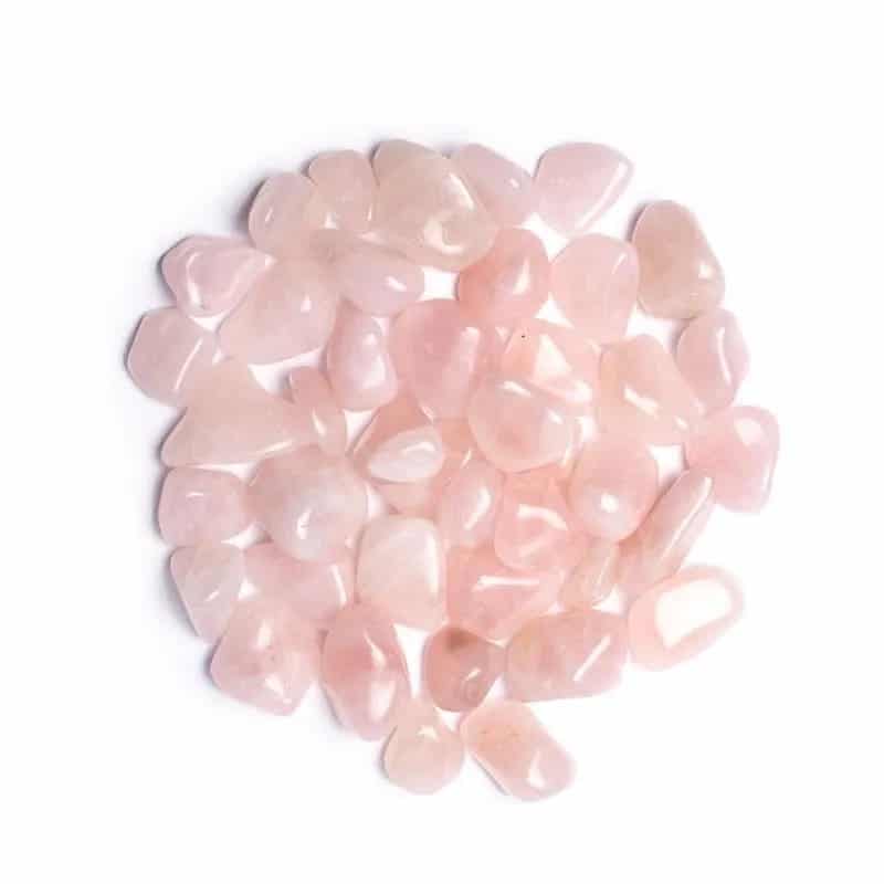 Rosenquarz-Trommelsteine der Güteklasse A -- ±1000g; ±3-4cm