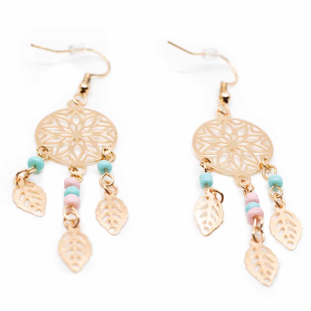 Boho Ohrringe Traumfänger Goldfarben