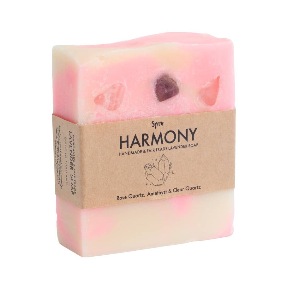 Spiru Fair Trade Edelsteinseife – Lavendel & Goldenes Dreieck – Harmonie (100 Gramm)