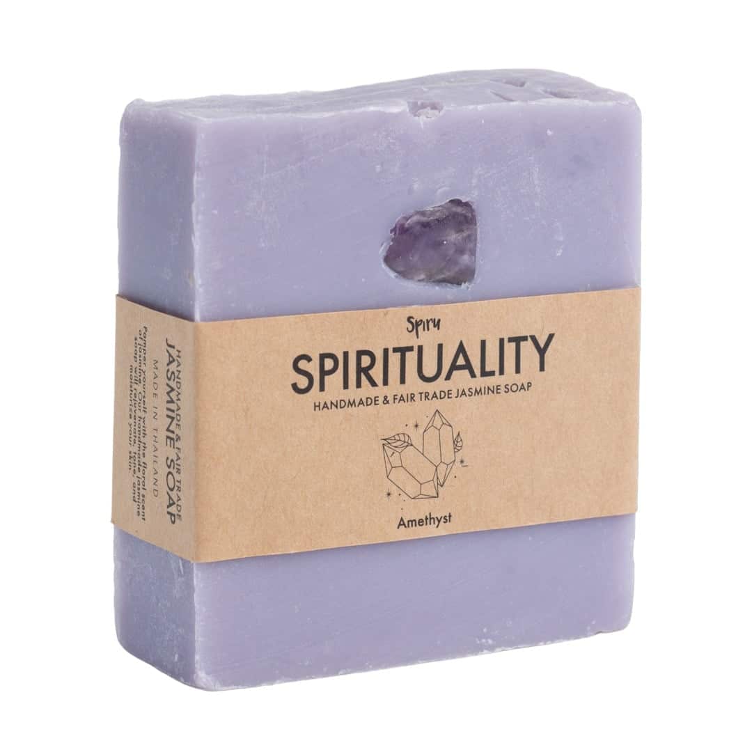 Spiru Fair Trade Edelsteinseife – Jasmin & Amethyst – Spiritualität (100 Gramm)