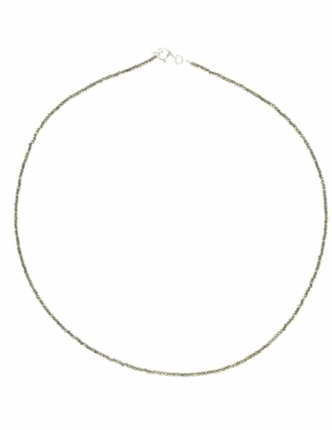 Goldfarbene Pyrit Halskette mit 2 mm facettierten Steinen