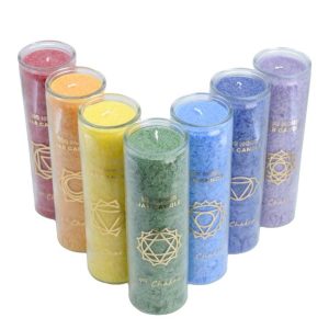 Fair Trade 7 Chakra Kerzen Set (100 Brennstunden)