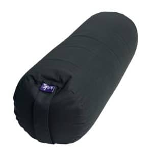 Yoga-Bolster Schwarz Rund Baumwolle - einfarbig - 59 x 21,5 cm