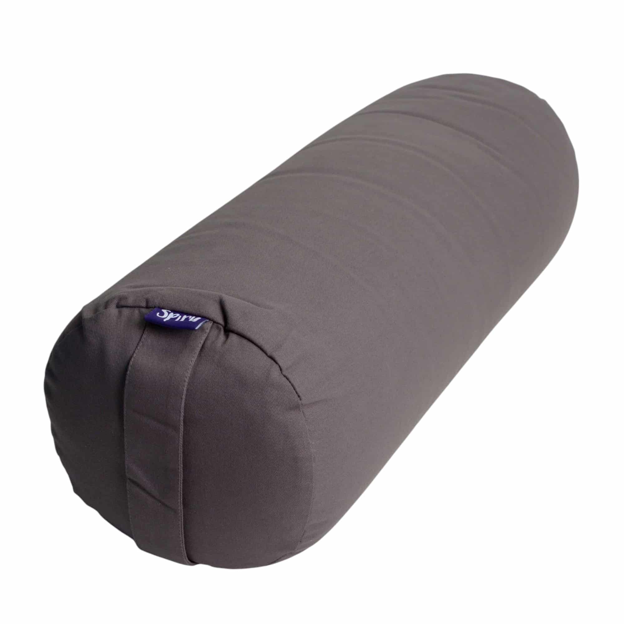 Yoga Bolster Anthrazit Rund Baumwolle - einfarbig - 59 x 21,5 cm