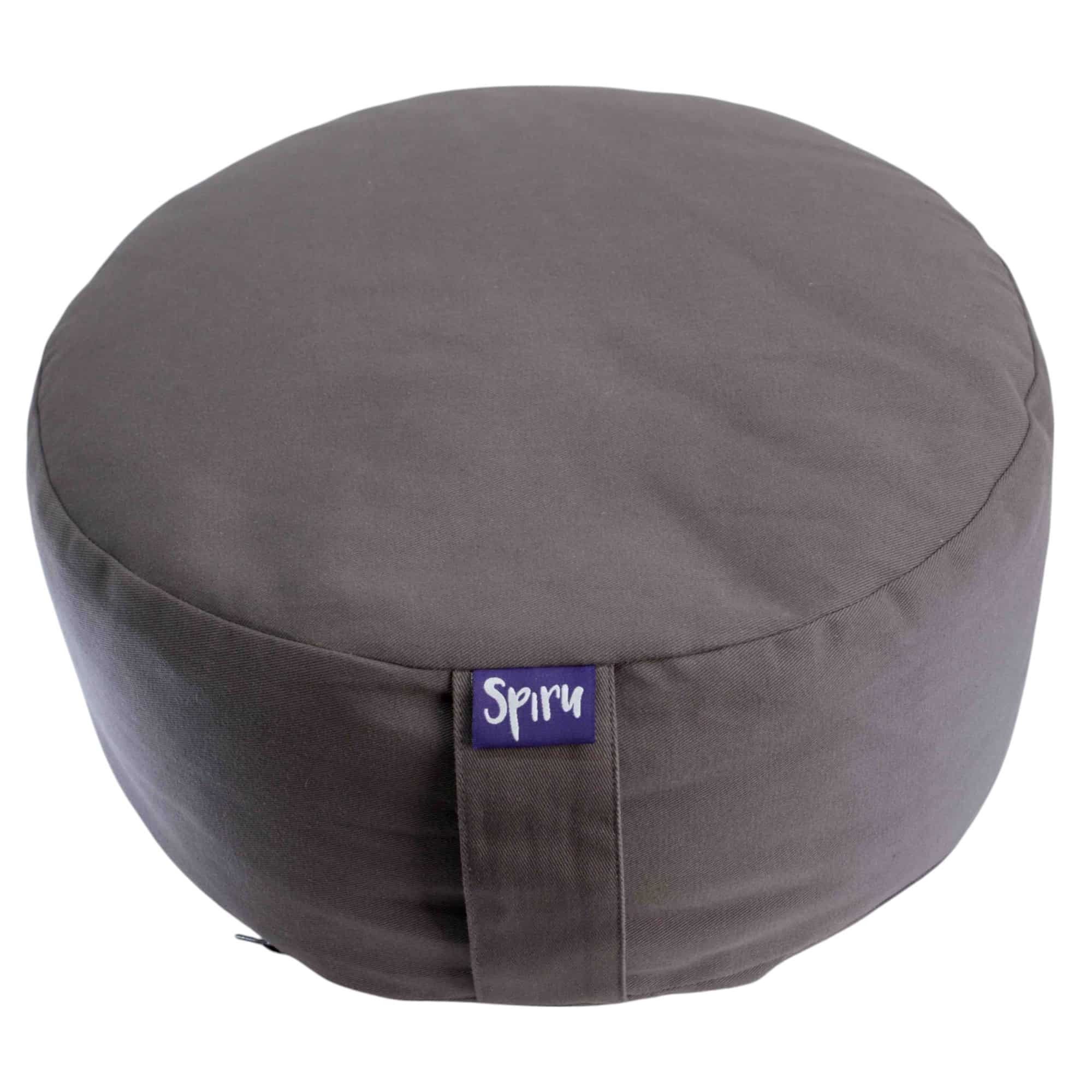 Spiru Meditationskissen Rund Baumwolle Anthrazit - 30 x 15 cm